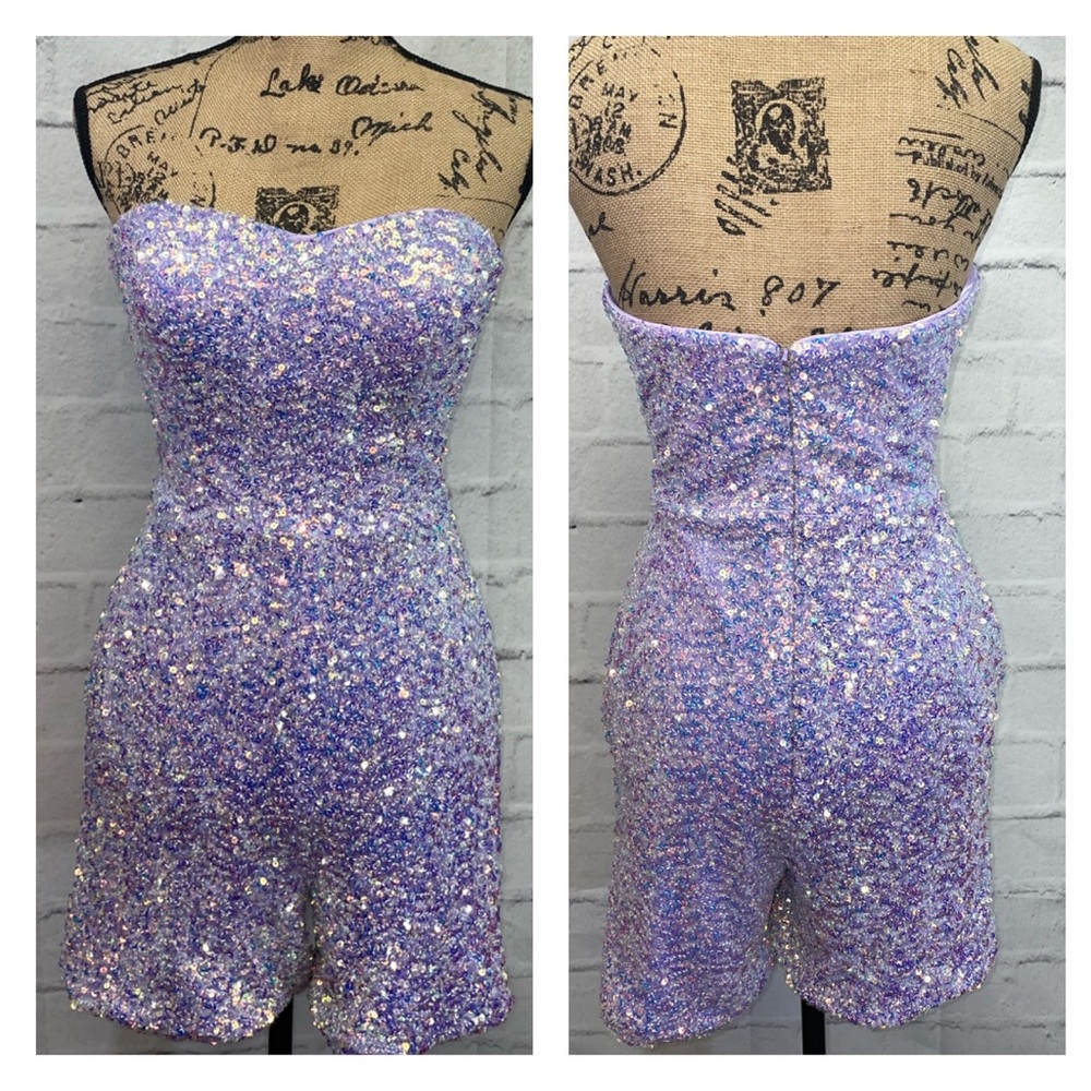 Clarisse Purple Sequin Jumpsuit